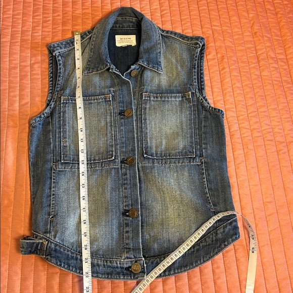 McGuire Denim Abby Rose Sleeveless Vest Button Closure light/med wash size XS - Picture 13 of 15